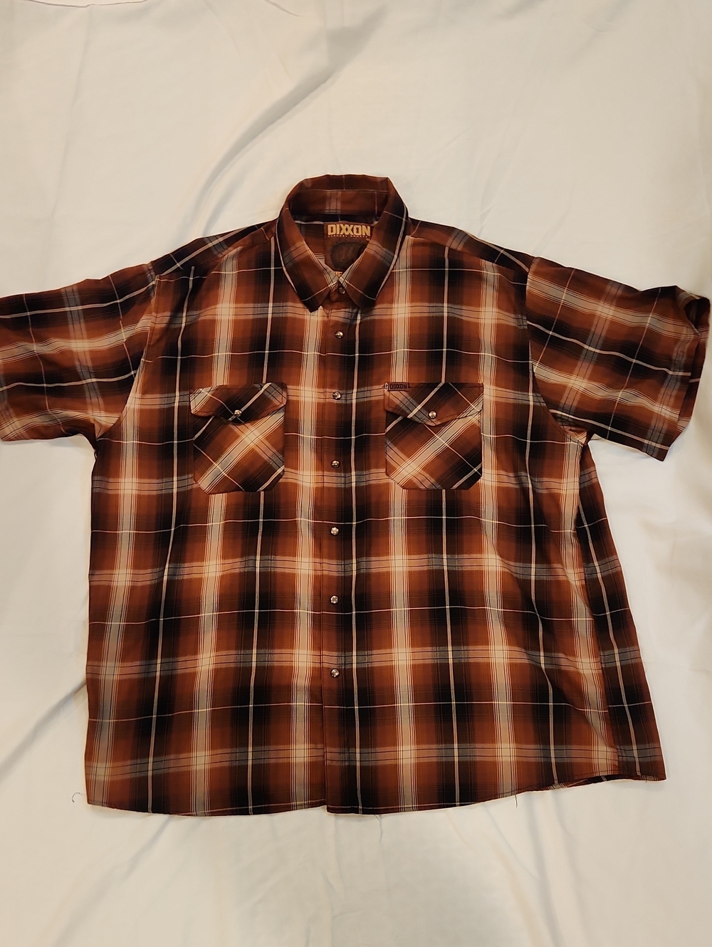 4X The Barrel DIXXON Brown Plaid Short-Sleeve Button-Down Shirt